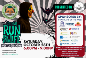 TICKETS AVALIBABLE: Cedar Run for Your Life: Haunted Guided Night Hike